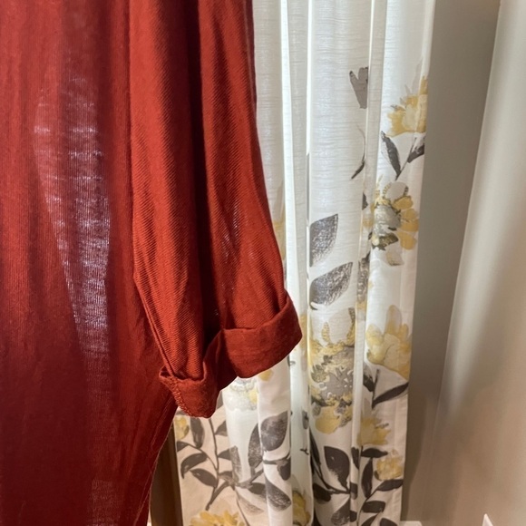 Nwt Color Thread Rust Knit V-neck Tunic Size M - Picture 4 of 5